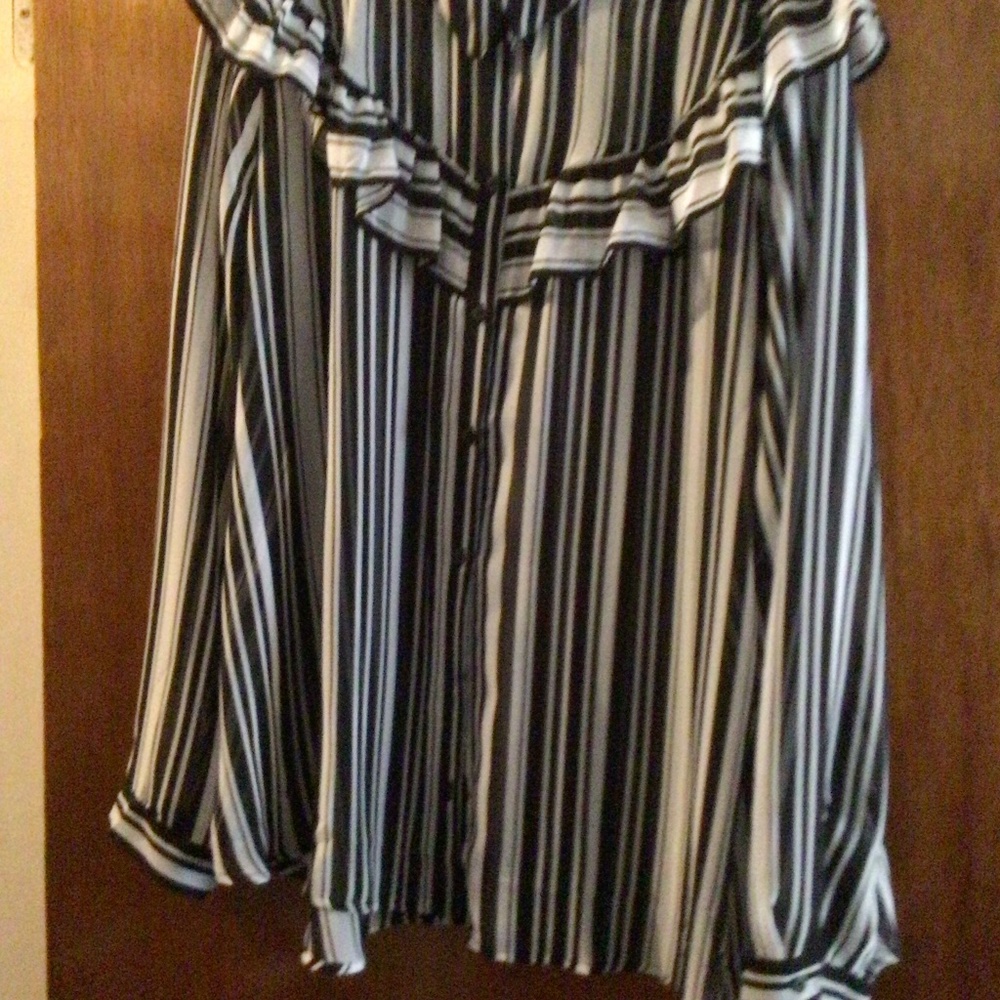Striped sheer blouse